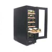Винный шкаф CellarPrivate встраиваемый, однокамерный на 20 бутылок (CP020-1TBH) в черном цвете со ск
