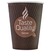 Стакан бумажный одноразовый двухслойный с конгревом Taste Quality Sense   300 мл 25 шт. EM90-430-034