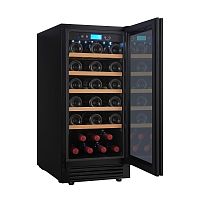 Винный шкаф CellarPrivate встраиваемый, однокамерный на 32 бутылки (CP032-1TBH) чёрный со скрытой ру