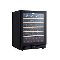 Винный шкаф CellarPrivate встраиваемый, однокамерный на 51 бутылку (СР051-1ТBH) чёрный со скрытой ру