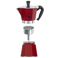 Гейзерная кофеварка Bialetti Moka Express 6 порций красная СЛ