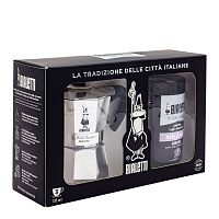 Подарочный набор гейзерная кофеварка Bialetti Moka Express Silver + Caffe Milano