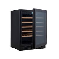 Винный шкаф CellarPrivate встраиваемый, однокамерный на 51 бутылку (СР051-1ТBH) чёрный со скрытой ру