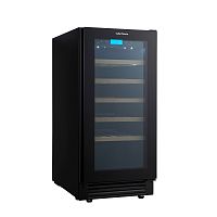 Винный шкаф CellarPrivate встраиваемый, однокамерный на 32 бутылки (CP032-1TBH) чёрный со скрытой ру