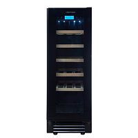 Винный шкаф CellarPrivate встраиваемый, однокамерный на 20 бутылок (CP020-1TBH) в черном цвете со ск