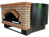 Печь для пиццы на дровах CEKY R140 круглая фронт красный кирпич