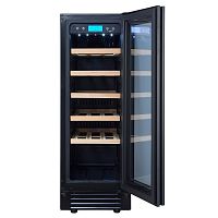 Винный шкаф CellarPrivate встраиваемый, однокамерный на 20 бутылок (CP020-1TBH) в черном цвете со ск
