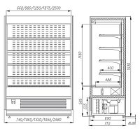 Горка холодильная Полюс Carboma Cube 1930/710(875) ВХСп-1,3 INOX
