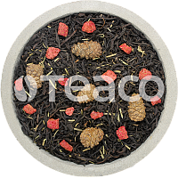 Чай чёрный ароматизированный Teaco Клубника с розмарином черным индийским чаем и шишками 100 г