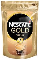 Кофе растворимый сублимированный Nescafe Gold Crema 70 г м/у