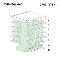 Винный шкаф CellarPrivate встраиваемый, однокамерный на 51 бутылку (СР051-1ТBH) чёрный со скрытой ру